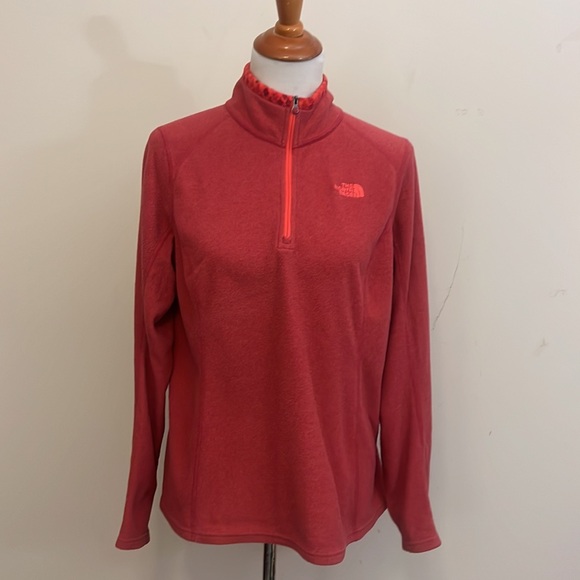 The North Face Tops - The North Face Pink & Orange Quarterzip Fleece Size Large